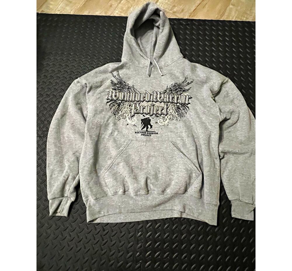 Soffe Wounded Warrior Project Gray Pullover Fleece Hoodie w/ Pockets XLMens